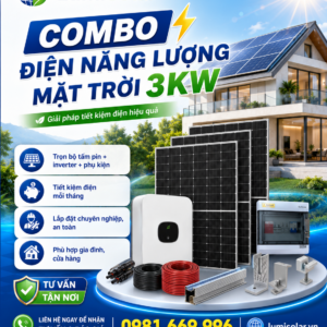 Combo Điện Năng Lượng Mặt Trời 3kW Hòa Lưới Bám Tải