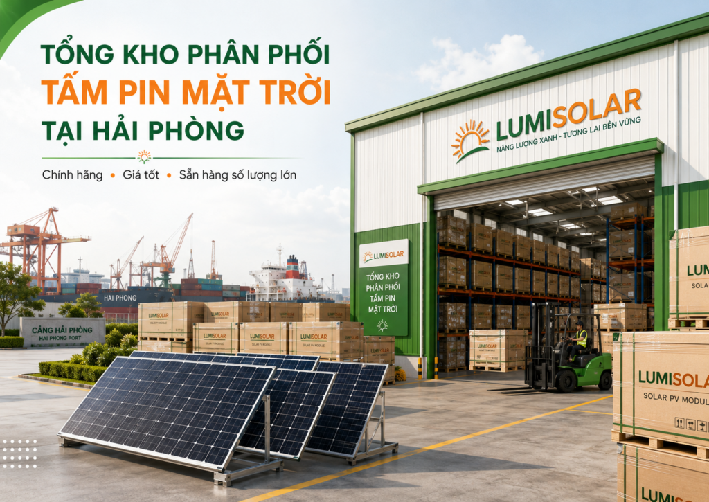 Tổng kho tấm pin mặt trời tại Hải Phòng