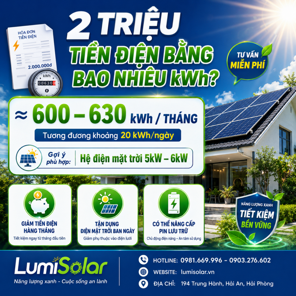 2 Triệu Tiền Điện Bằng Bao Nhiêu kWh