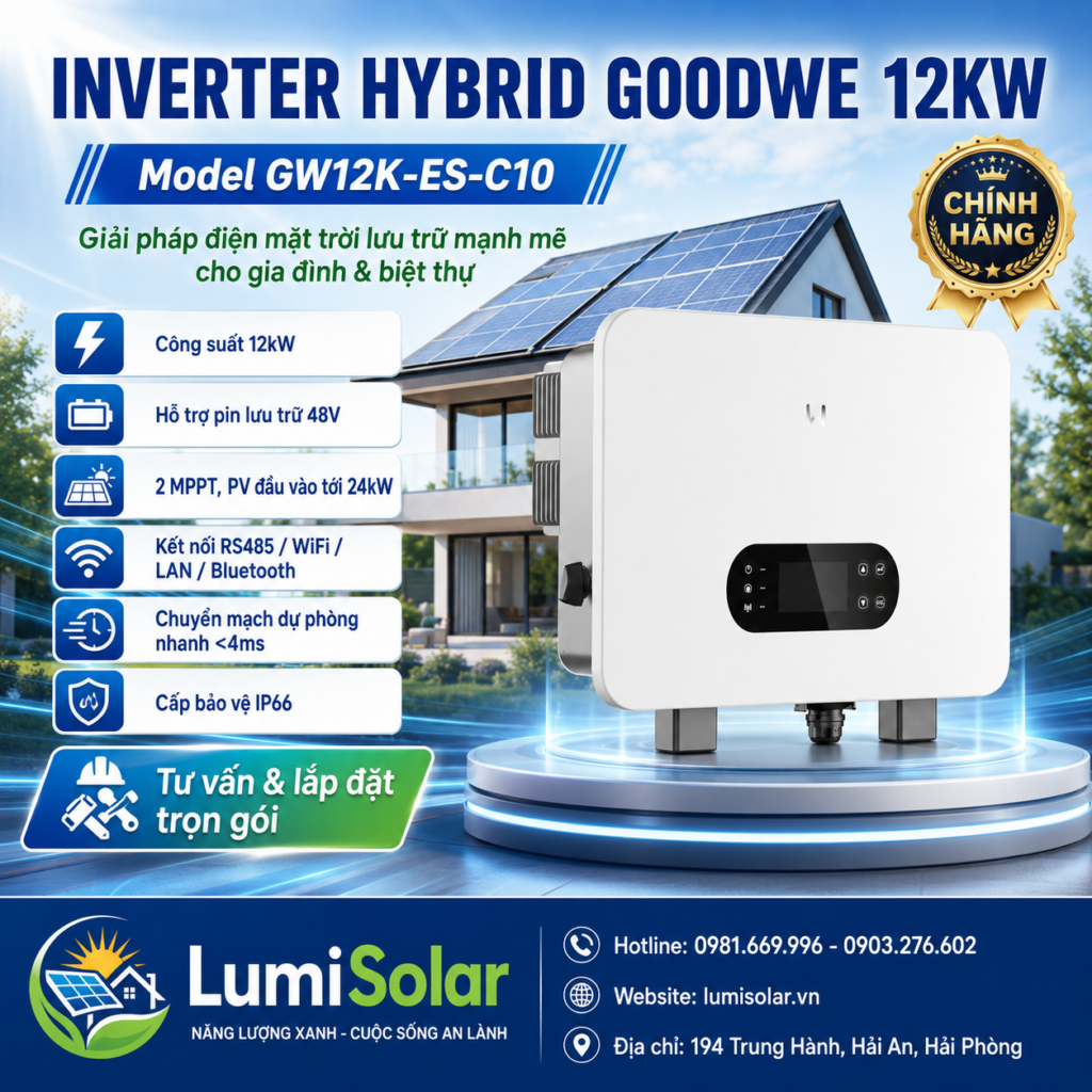 Bộ Inverter Hybrid GoodWe 12kW 1 Pha
