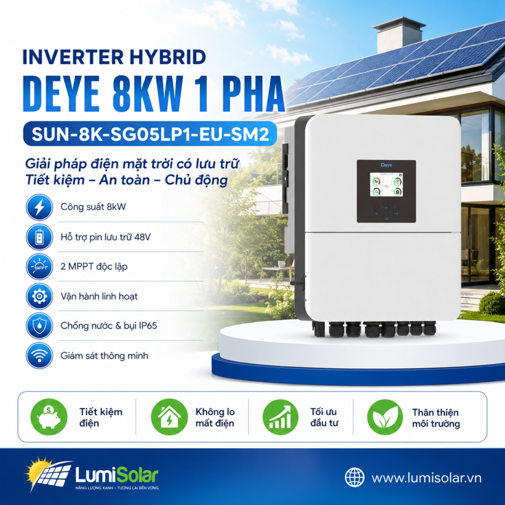 Inverter Hybrid Deye 8kW 1 Pha SUN-8K-SG05LP1-EU-SM2