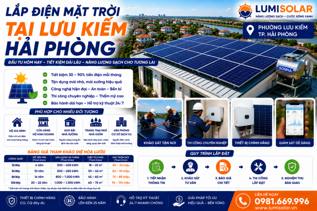 Lắp điện mặt trời tại Lưu Kiếm Hải Phòng