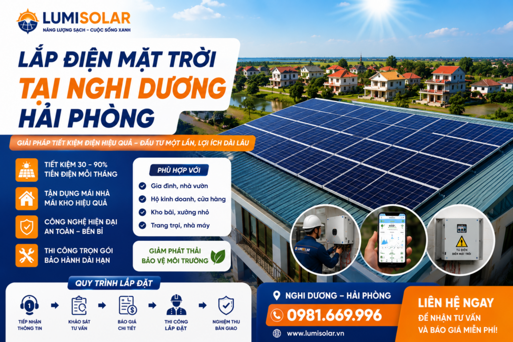 Lắp Điện Mặt Trời Tại Nghi Dương Hải Phòng