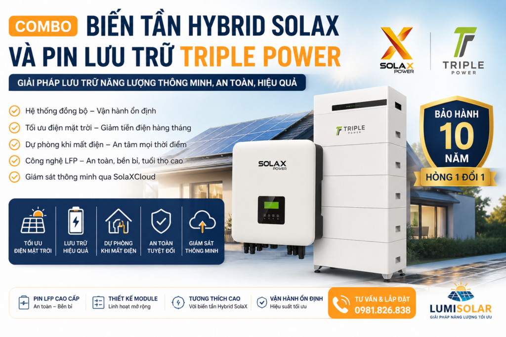 Combo Biến Tần Hybrid SolaX Và Pin Lưu Trữ Triple Power