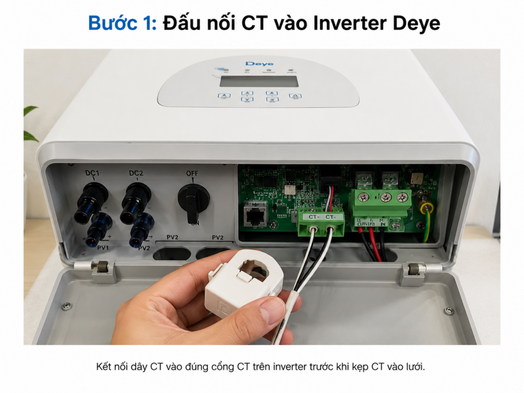 Đấu CT vào Meter