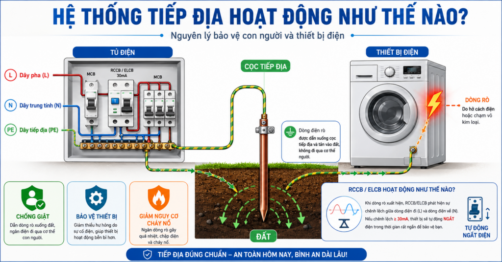 Hệ Thống Tiếp Địa Hoạt Động Như Nào