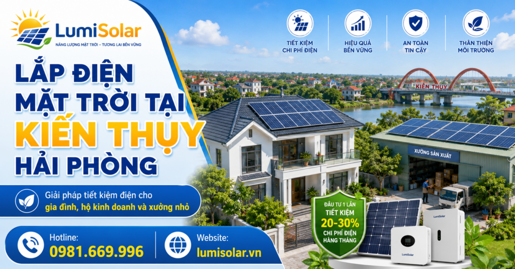 Lắp điện mặt trời tại Kiến Thụy Hải Phòng