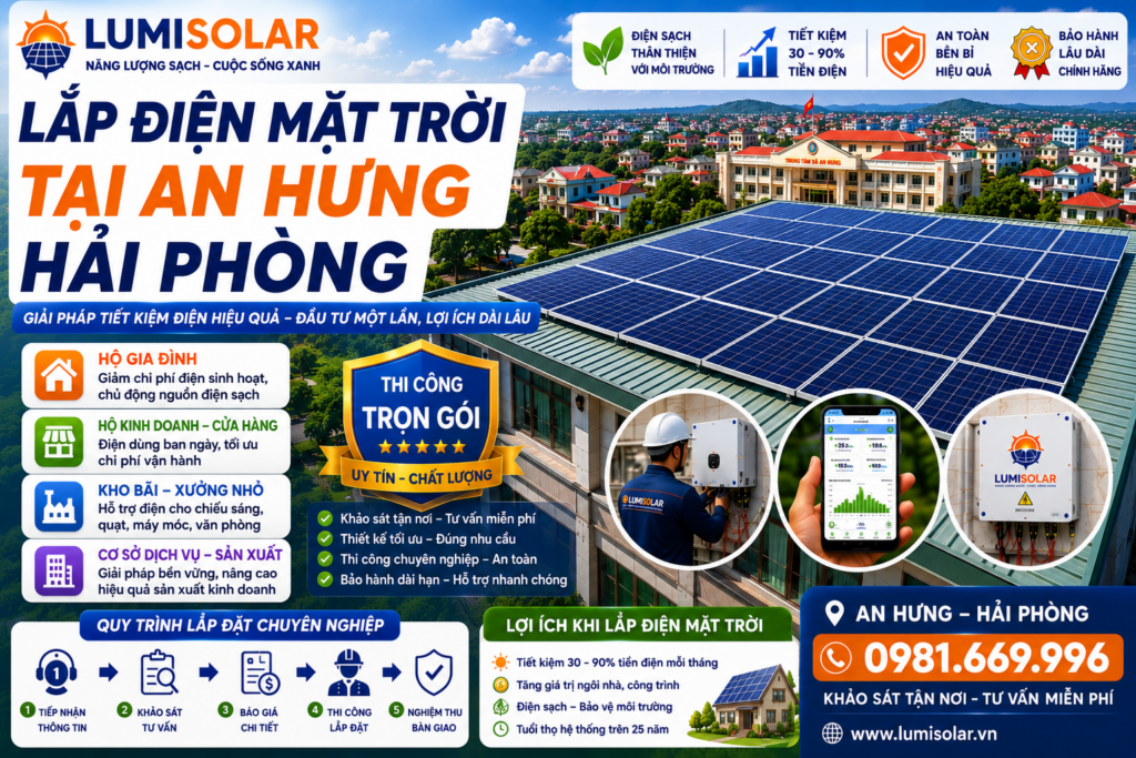 Lắp điện mặt trời tại An Hưng Hải Phòng