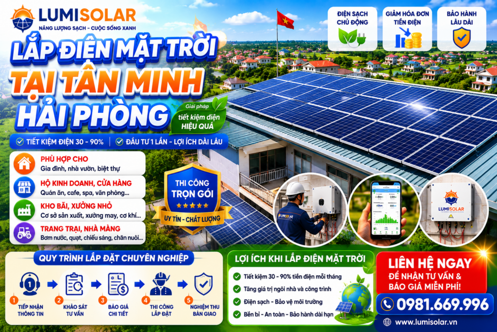 Lắp Điện Mặt Trời Tại Tân Minh Hải Phòng
