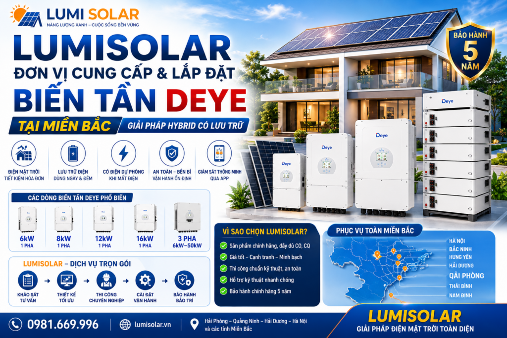 LumiSolar cung cấp và lắp đặt biến tần Deye tại Miền Bắc