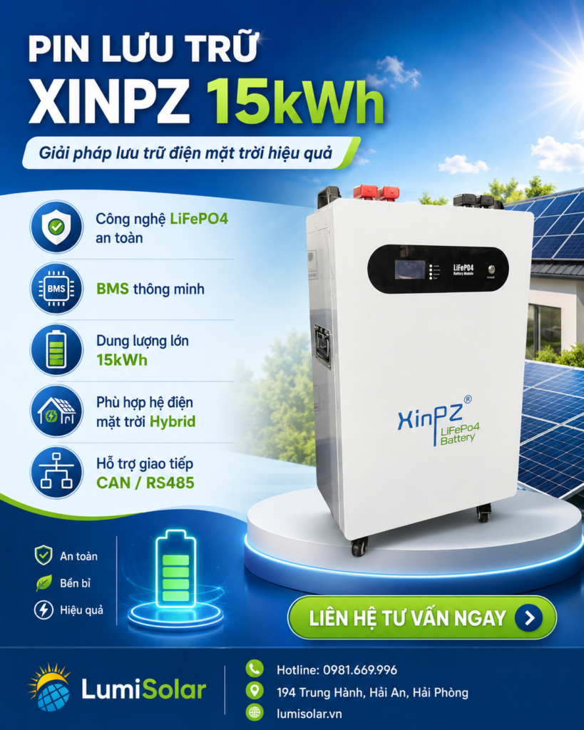 Pin Lưu Trữ Xinpz 51.2V300Ah 15.36kWh