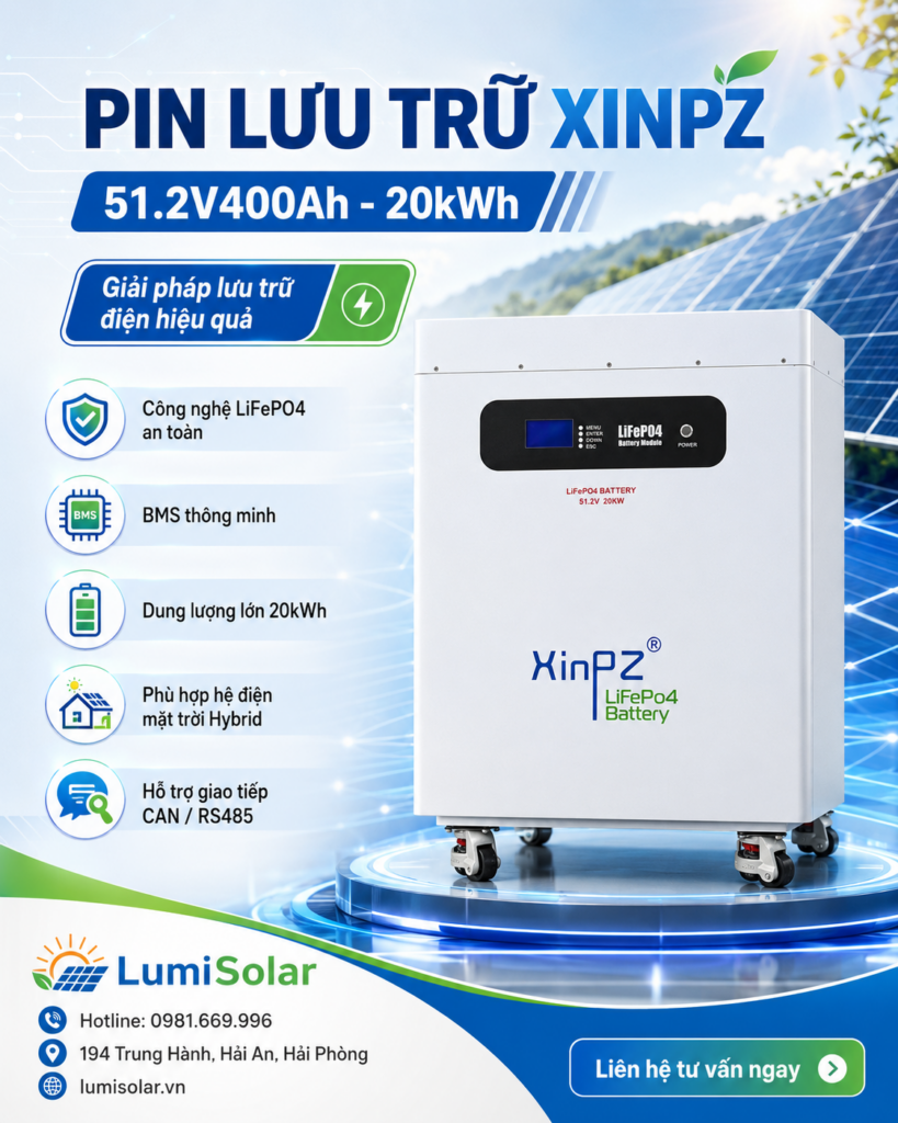 Pin lưu trữ Xinpz 51.2V400Ah 20kWh
