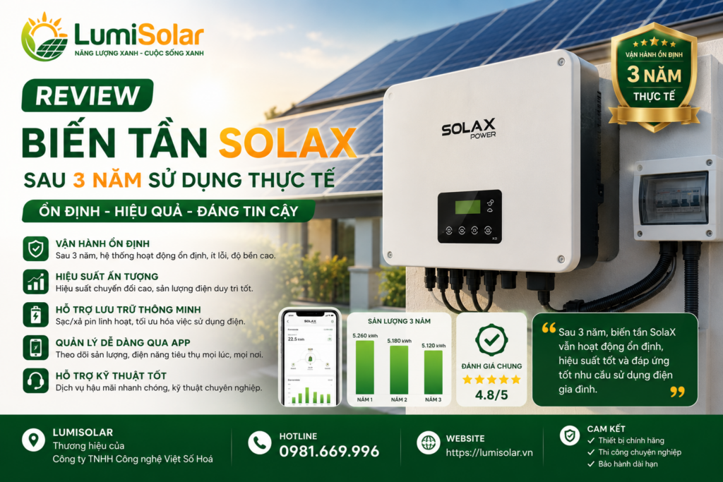 Review Biến Tần SolaX Sau 3 Năm Sử Dụng Thực Tế