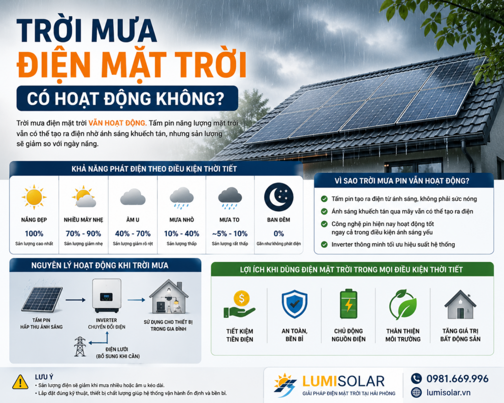 Trời Mưa Điện Mặt Trời Có Hoạt Động Không