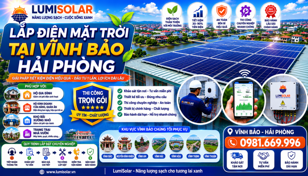 Lắp Điện Mặt Trời Tại Vĩnh Bảo Hải Phòng