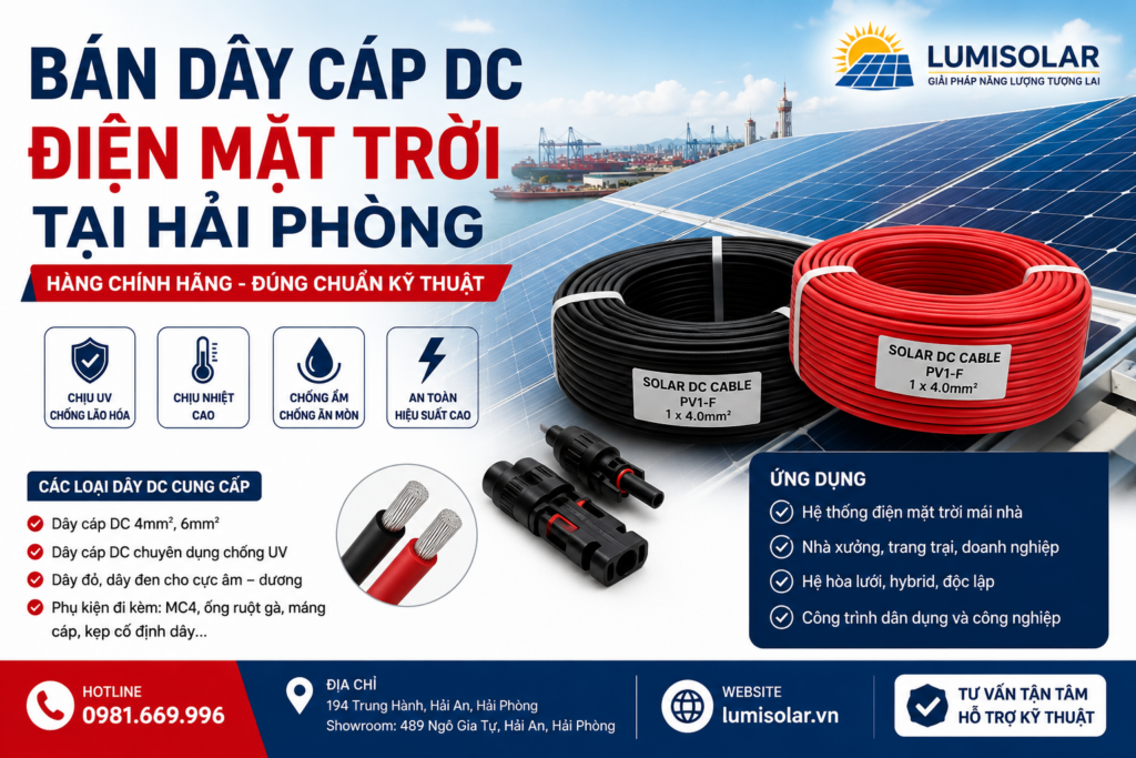 Bán Dây Cáp DC Điện Mặt Trời Tại Hải Phòng Chính Hãng.