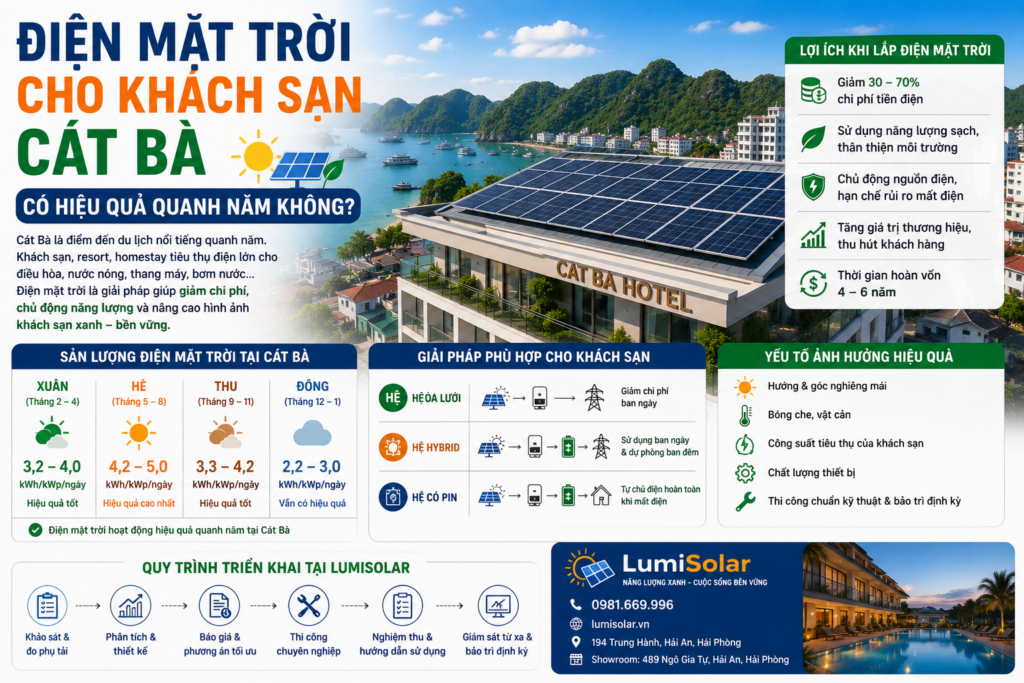 Điện Mặt Trời Cho Khách Sạn Cát Bà Có Hiệu Quả Quanh Năm Không