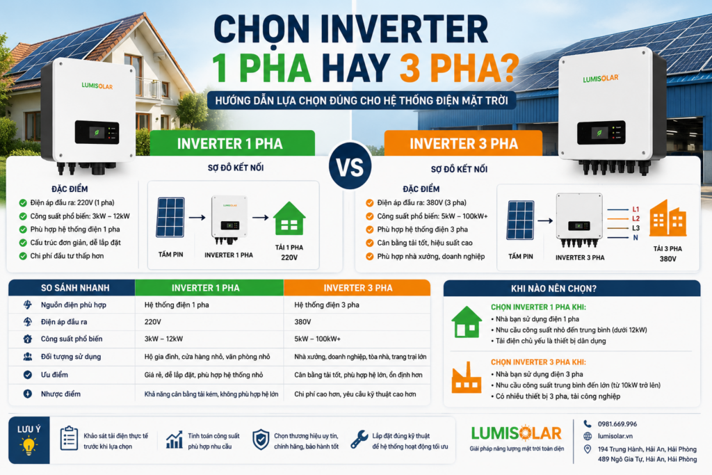 Chọn Inverter 1 Pha Hay 3 Pha