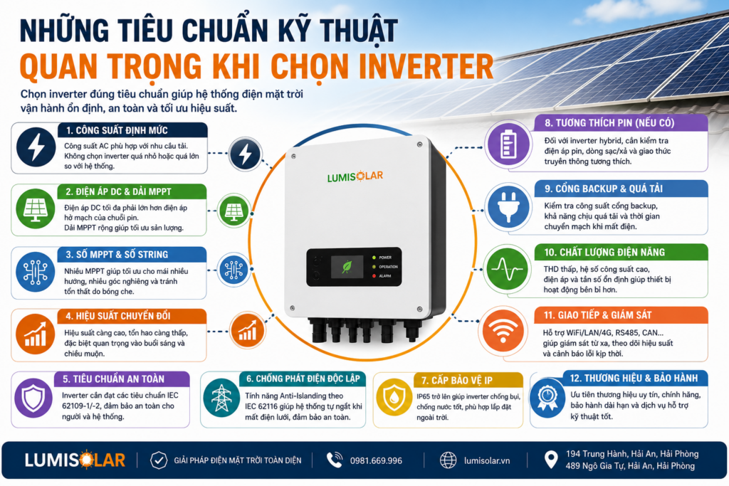 Những Tiêu Chuẩn Kỹ Thuật Quan Trọng Khi Chọn Inverter