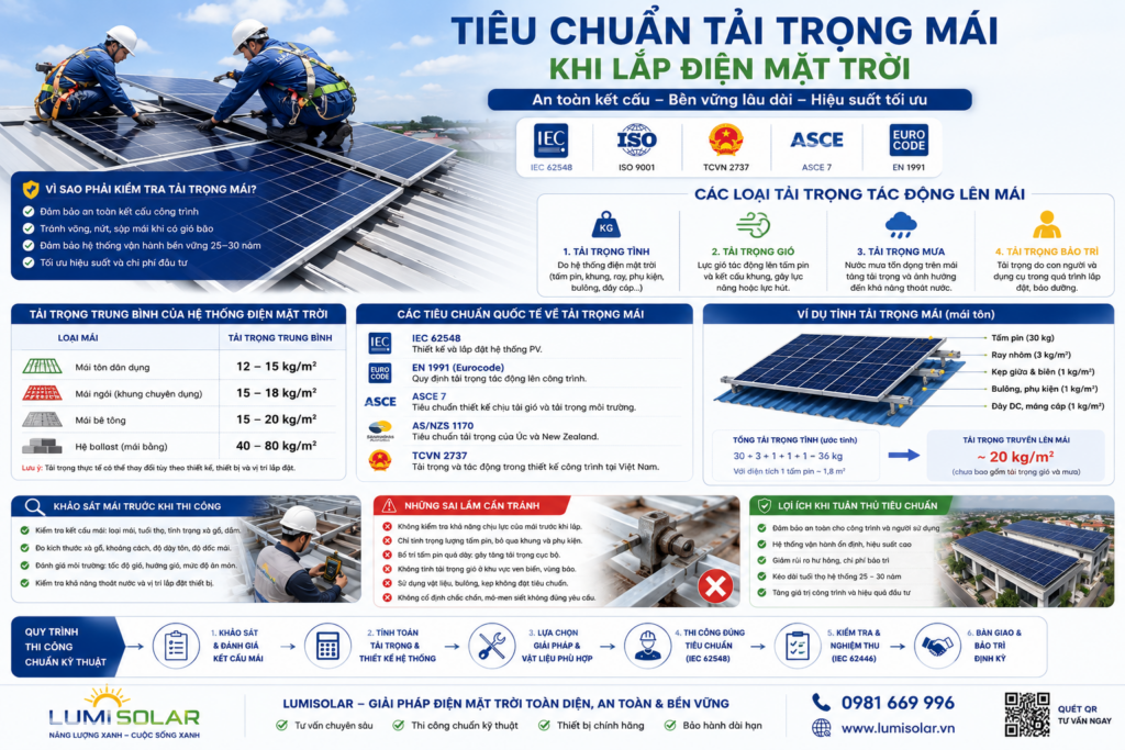 Tiêu Chuẩn Tải Trọng Mái Khi Lắp Điện Mặt Trời